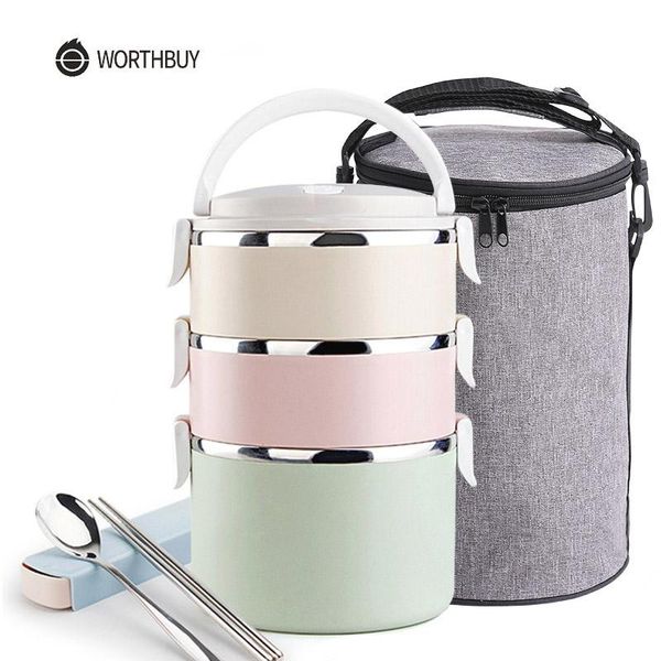 

thermal lunch box for kids school picnic set japanese stainless steel bento kitchen container storage dinnerware sets