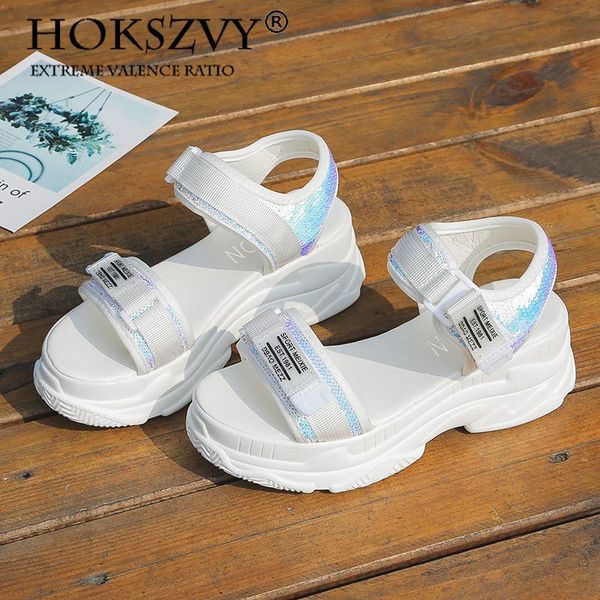

dress shoes hoksvzy women's 2021 summer casual sports sandals thick bottom daily wear hollow platfrom comfortable fzz, Black