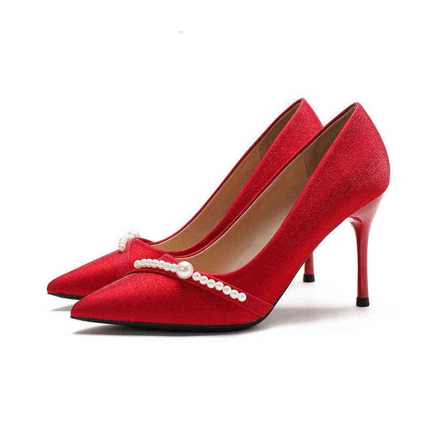 

2021 red xiuhe wedding sho fashion banquet pregnant women's high heels 41-43 large single
