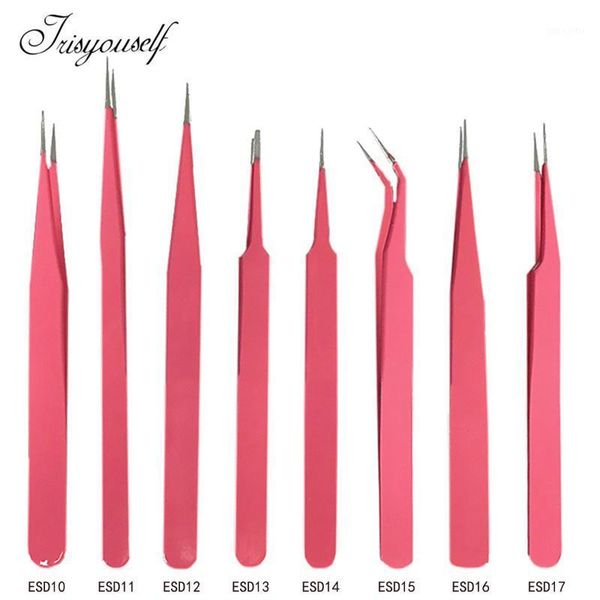 

anti-static esd stainless steel tweezers eyelash extension fake nipper tools1