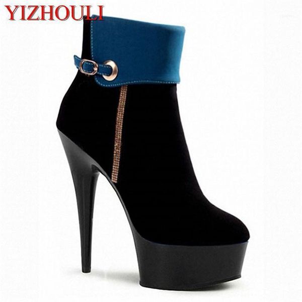 

boots 2021 women's motorcycle boots, high heels, 15 cm heels11, Black