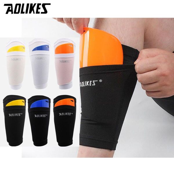 

elbow & knee pads 1 pair soft soccer protective socks shin guard with pocket for football leg sleeves supporting support sock, Black;gray