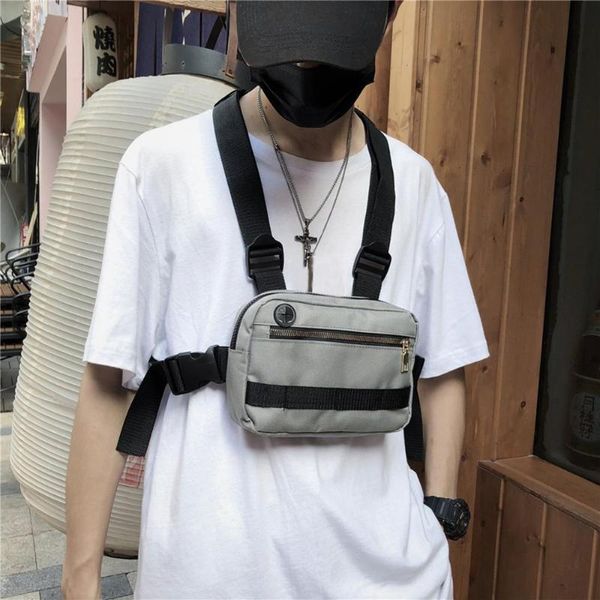 Männer Hip-Hop Brust Tasche Außen Oxford Taktische Streetwear Weste Rig Taschen Frauen Funktionale Weste Utility Pack #30 Taille