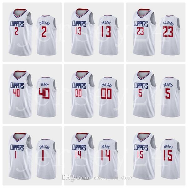 

basketball jersey los angeles clippers kawhi leonard paul george lou williams reggie jackson luke kennard any player pressing cu, Black;red