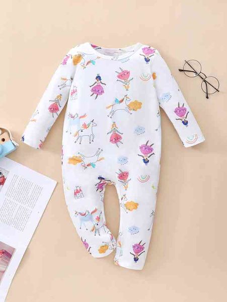 

baby unicorn & figure graphic jumpsuit she, Blue