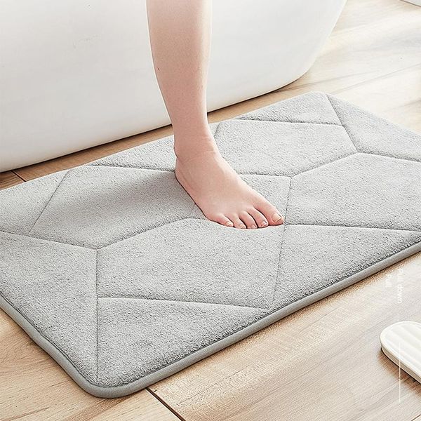 

bath mats 1pc grey non-slip memory foam water absorbent floor mat kitchen carpet bedroom area rugs living room doormats