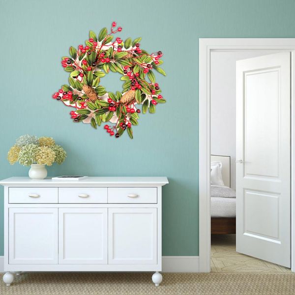 

decorative flowers & wreaths artificial christmas wreath home decoration big pine cone design front door window wall hanging rattan circle c