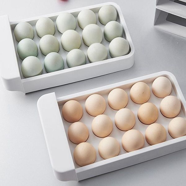 

storage bottles & jars 3 pcs single-layer eggs box holder for refrigerator kitchen container organizer tray