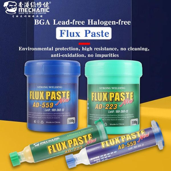 

professional hand tool sets mechanic 10cc lead-solder paste flux no-clean welding for phone pcb bga motherboard soldering ad-223/ad-559