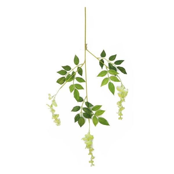 Flores decorativas grinaldas - artificiais flor glicínia longo 75cm Pudim de tofu para kinuka árvore falsa rattan decoração de teto de casamentos (verde)