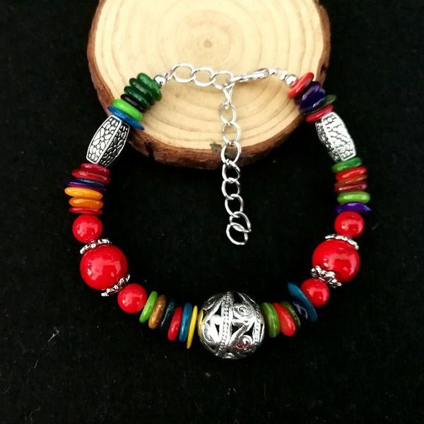

beaded, strands fashion boho bracelets&bangles for women ethnic colorful stone beaded bohemian bracelet elastic, Black