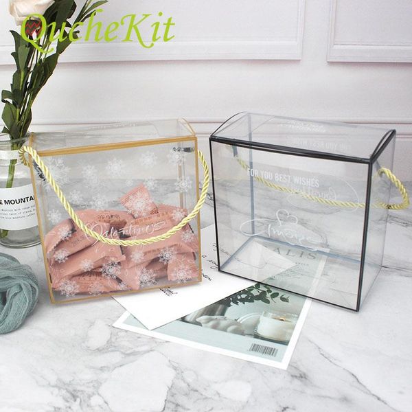 

gift wrap 10pcs transparent chocolate nougat cookie packaging box birthday valentine' day year christmas favor mooncake pastry tote bag