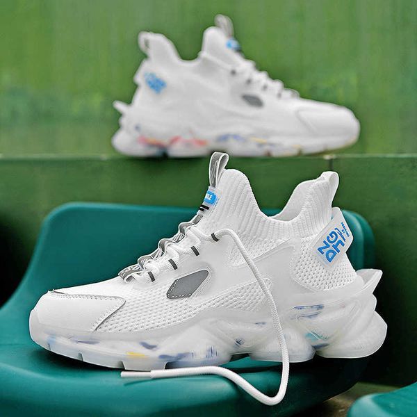 

mesh shoes men's summer breathable thin 2021 new heightening daddy tide ins mesh red sports flying woven running