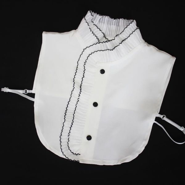 

korean style fake collar for women shirt false tie vintage white blouse detachable necklace accessories bow ties, Black;gray