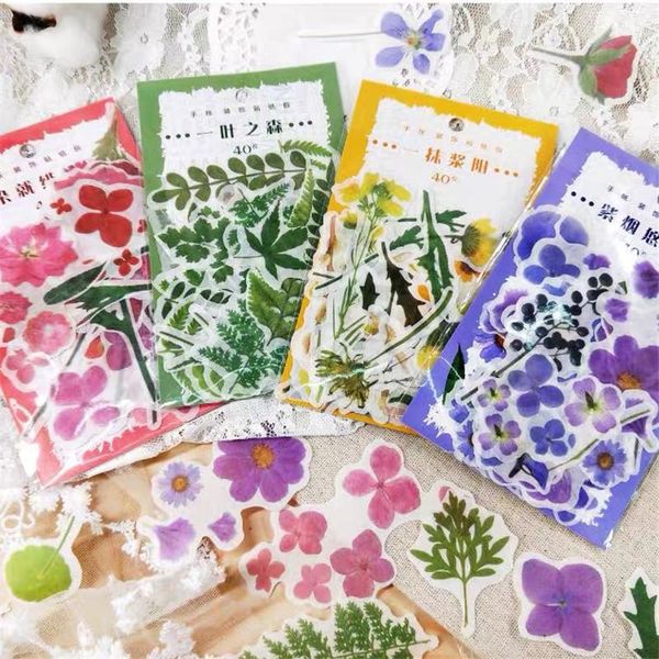 

gift wrap colorful flowers junk journal plants flake pet sticker pack diy craft po card making label