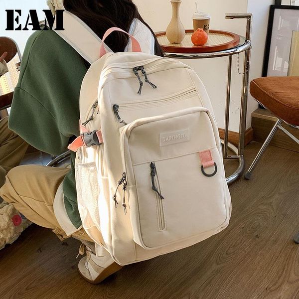 

[eam] women black students bag large capacity travel canvas personality all-match backpack fashion tide 2021 18a2001