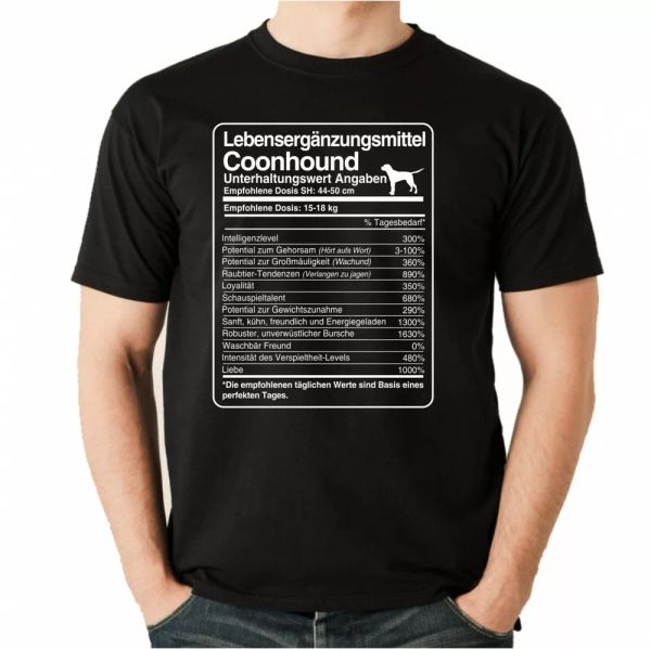 

t-shirt dose coonhound life supplements men dog dogs, White;black