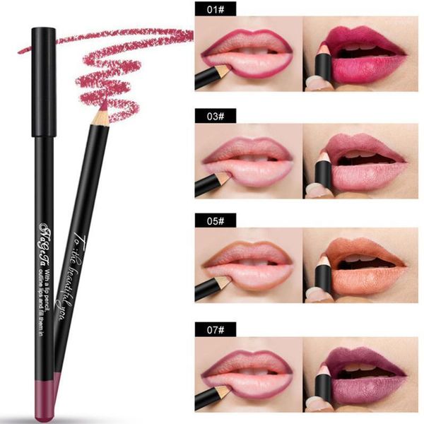 

color waterproof matte pencil lip liner soft high pigments nude long-lasting natural make up cosmetic pencils1