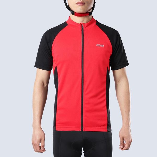 

racing jackets mens outdoor breathable elastic compression slim fit short sleeve cycling jersey biking jacket bicycle, Black;red