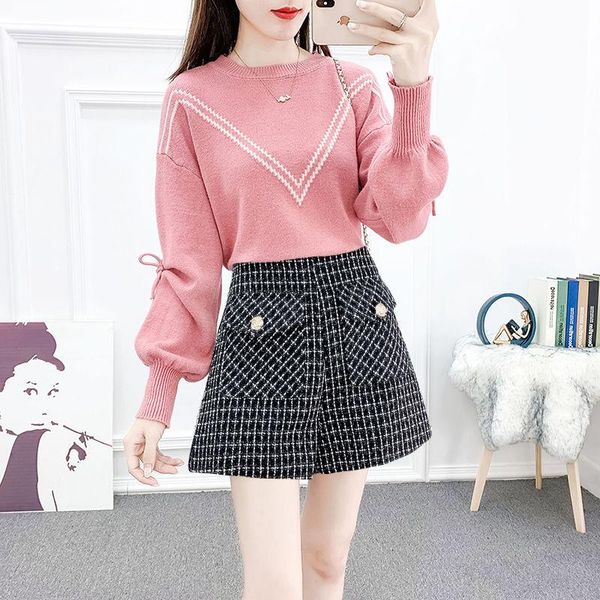 

women's sweaters 2021 fashion autumn spring winter women loose o-neck sweater student knitted pullover short plus size elegant ladies h, White;black