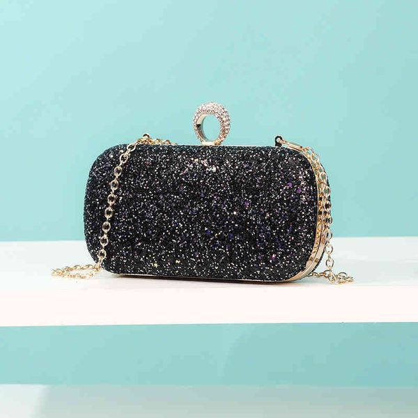 

omans 2021 personalized frosted diamond ring chain handbag korean banquet messenger dinner bag
