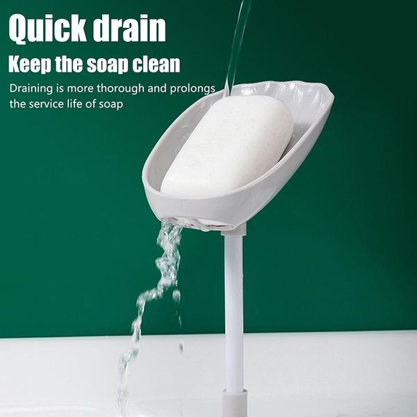 

soap dishes bathroom holder leaf shape box drain dish shower sponge storage plate tray supplies kitchen gadge