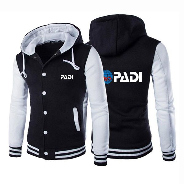 

men's hoodies & sweatshirts autumn 2021 men scuba driver padi jackets uniform casual baseball coat sport cotton man, Black
