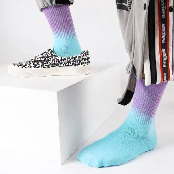 

novelty discoloration high school socks men women cotton korea japanese harajuku streetwear cozy couples long men's, Black