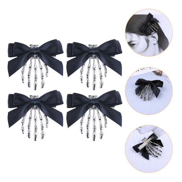 

hair clips & barrettes 4pcs bowknot skeleton claw bow headdress, Golden;silver