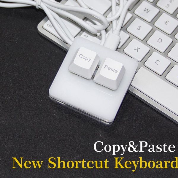 

keyboards office work keyboard mute mechanical 2keys copy paste mini macropad black white game window linux macos