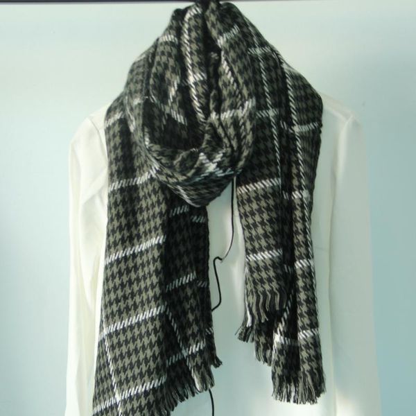 

wanghong recommends wind autumn winter woven warm tassel thousand bird pattern scarf for men and women, Blue;gray