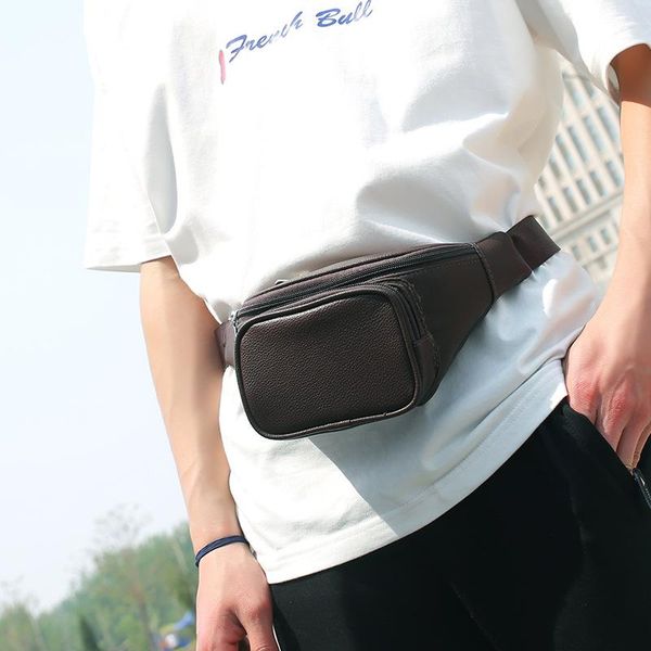 

waist bags leisure pu bag men's fashion multi-functional large-capacity outdoor running mobile phone