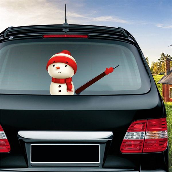 Decorazioni natalizie Decorazioni per Babbo Natale Accessori per auto Auto fai da te Adesivo per auto Parabrezza Carino Vetrofanie Adesivi per tergicristalli JJF11064