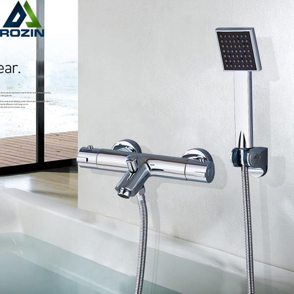 

chrome thermostatic shower faucets bathroom mixer and cold mixing valve bathtub faucet sets
