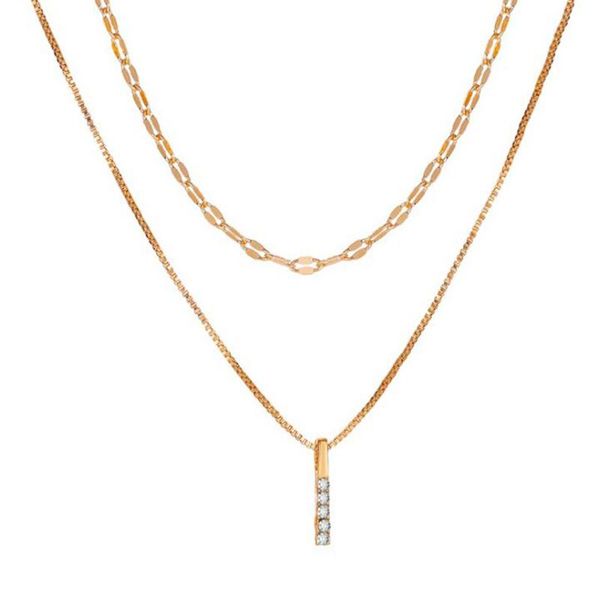 

retro double laryered snake bone chain necklace crystal rectangle pendant women goth female party neck jewelry gift necklaces, Silver