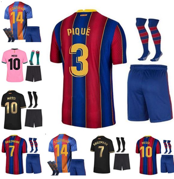 

20-20soccer jersey piquÃ© dest s.roberto pedri sergio ansu fati 20^21 home away kids kit socks football clothes, Black;yellow