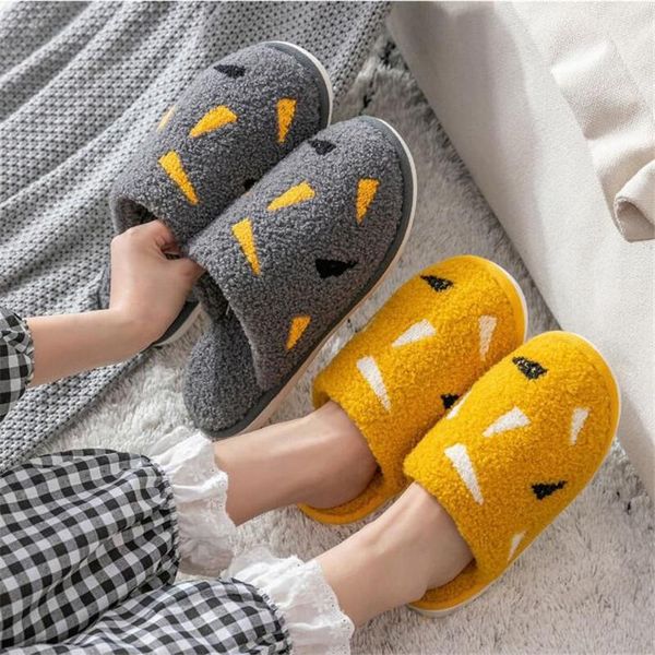 

winter women bedroom home slippers couple shoes short plush warm non-slip soft house indoor comfort hairy fashion arrival, Black