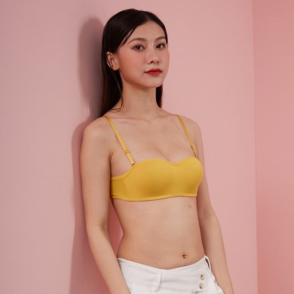 

the second generation of zimo bra without shoulder strap anti slip girl, Black;white