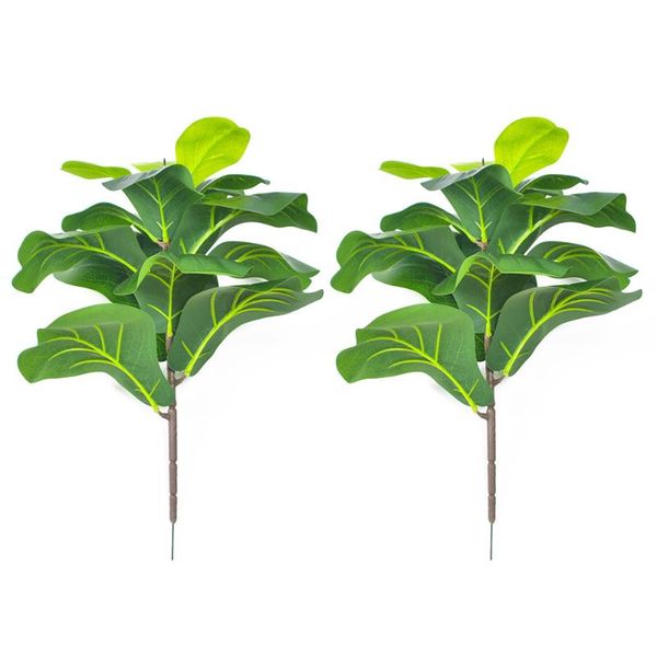 

decorative flowers & wreaths 2pcs artificial fiddle leaf fig tree 19.6 inch faux plants ficus bush greenery for wedding courtyard outdoor de