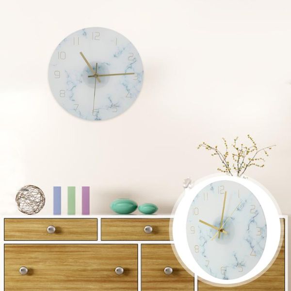 

nordic style wall clock marble pattern hanging simple clocks