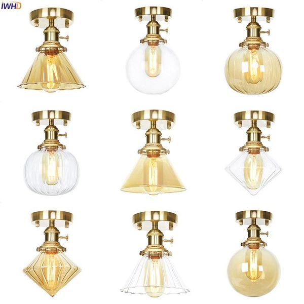 

ceiling lights iwhd nordic glass ball fixtures hallway balcony porch copper vintage lamp plafondlamp led lampara techo