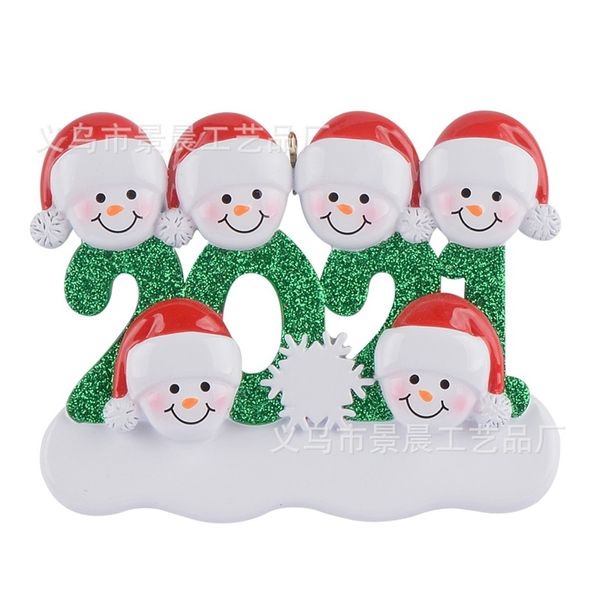 Pupazzo di neve personalizzato in resina Famiglia di 4 ornamenti per albero di Natale Regalo personalizzato per mamma, papà, bambino, nonna, nonno, amici 4617 Q2