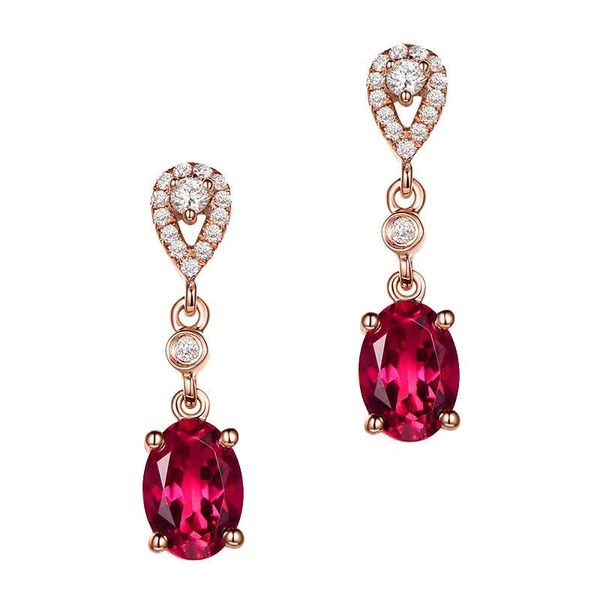 

stud natural ruby jade gemstone 18k rose gold earrings for women romantic wedding luxury jewelry natuarl earring ball, Golden;silver