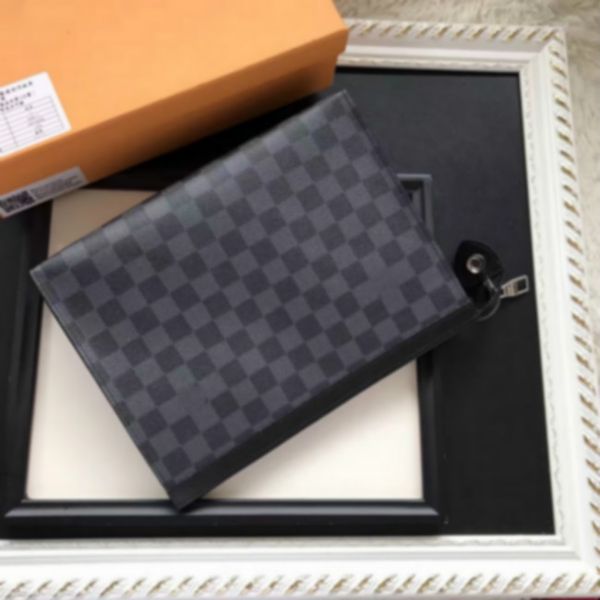 

m61692 zip clutch black grey men real leather long wallet chain wallets compact purse clutches evening key card holdersa, Red;black