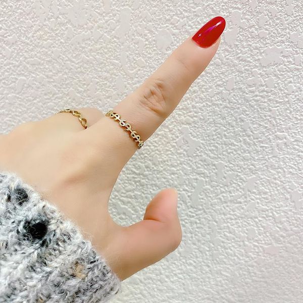 

wedding rings stainless steel european and american fashion personality minority design symbol temperament index finger ring, Slivery;golden