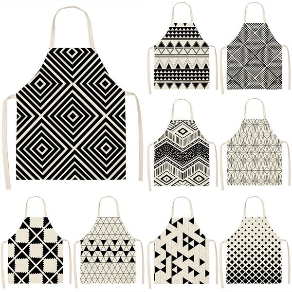 

aprons black geometric pattern women kitchen apron for hairdresser woman goods home