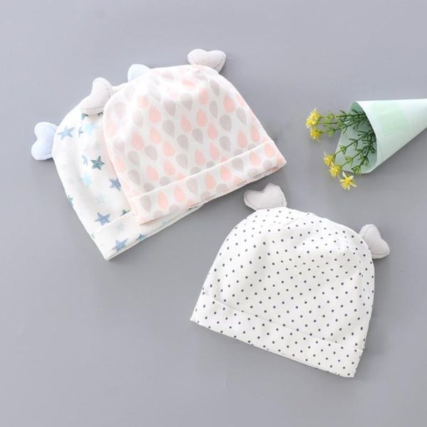 

born infant hat kids air-conditioning cap printed all-match skin friendly boys girls baby beanie for summer caps & hats, Yellow