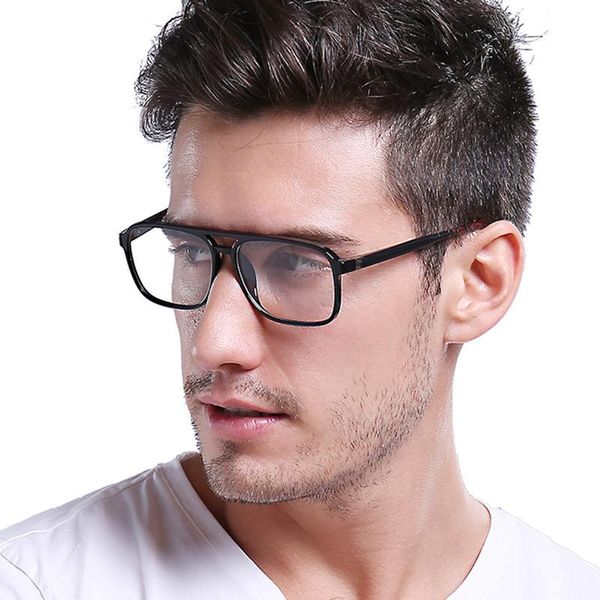 

fashion sunglasses frames vazrobe man tr90 spectacle square glasses frame men ultra-light male transparent clear eyeglasses myopia full rim, Black