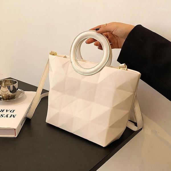 

evening bags capacity designer round handle design high pu leather shoulder crossbody for women 2021 travel handbags