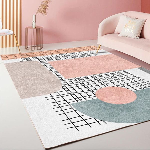 

carpets nordic light luxury abstract carpet bedroom living room decoration coffee table floor mat big bedside